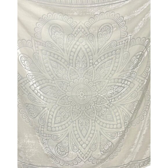 Pottery Barn PB Teen Dorm Room Wall Tapestry Ivory Mandala Boho Tassels Velvet - Picture 3 of 12